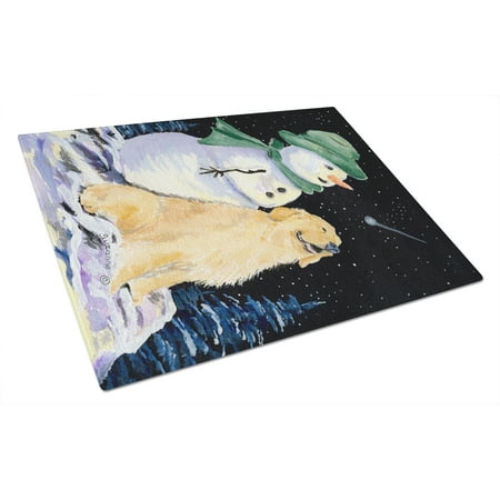 

Carolines Treasures SS8577LCB Golden Retriever Glass Cutting Board Large 12H x 16W multicolor