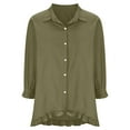 thumbnail image 5 of Ltctricy Women's Button down Shirts Plus Size Collared 3/4 Sleeve Cotton Linen Tunic Tops Dressy Casual Blouses, 5 of 6