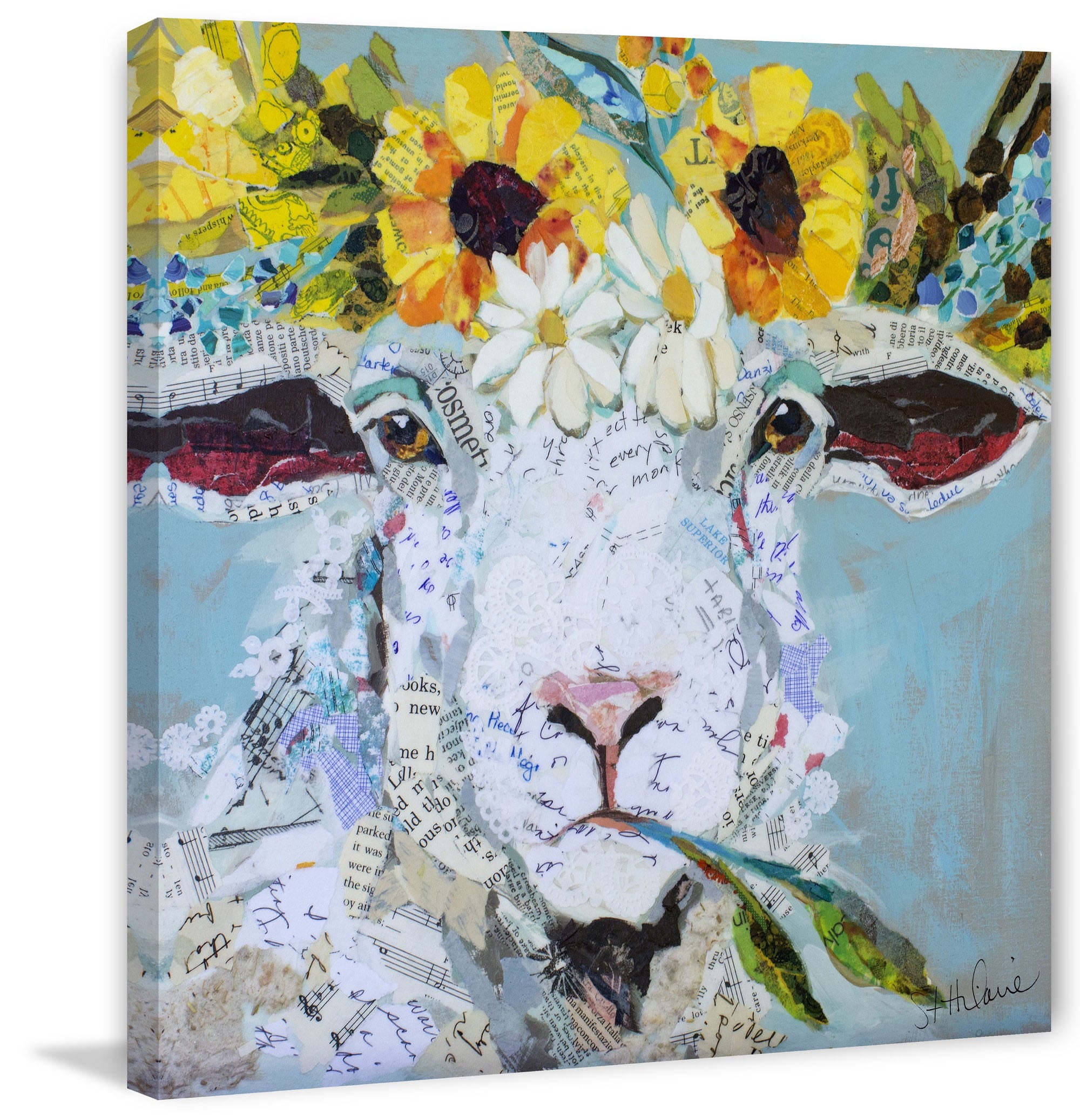 Marmont Hill Floral Sheep II by Elizabeth St. Hilaire Canvas Wall Art
