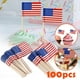 thumbnail image 1 of Selecciones de bandera de EE. UU. | Palillos de madera de grado alimenticio patriótico para aperitivos sándwiches hamburguesas cupcakes | Brochetas de cóctel | 2.5 pulgadas | Paquete de 100, 1 of 9