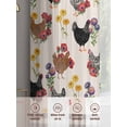 thumbnail image 6 of Farmhouse Rooster Sheer Curtains 72 Inch Length 2 Panels Set Window Treatments, Vintage Watercolor Flowers Black Plaid Rod Pocket Semi Curtains for Living Room/Bedroom/Kitchen Décor, 104"W x 72"L, 6 of 7