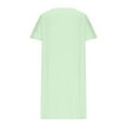 thumbnail image 6 of Dazajoo Womens Summer Casual Cotton Linen Dresses Loose Fit Short Sleeve Round Neck Dress with Pockets,Green,L, 6 of 7