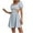 Sky Blue, variant on summer Dresses for Women Drawstring Waist Puff Sleeve Square Neck Side Cutout Casual Tunic,Sizes XS-3XL