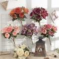 thumbnail image 2 of Billuyoard Ramo de flores artificiales cabezas falsas rosas fiesta hogar simulación Type11 NO11, 2 of 6