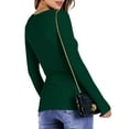 thumbnail image 4 of Fantaslook Fitted Long Sleeve Shirts for Women Stretch Casual Basic Tops Crewneck Ribbed Tees Shirts, 4 of 8