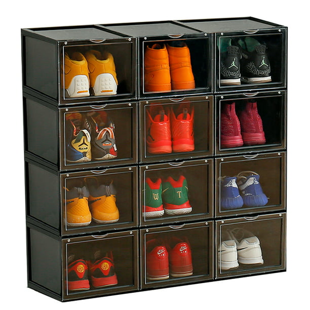 Shoe Storage Boxes Organizers, Stackable Closet Shelves