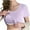 Purple, variant on Plebaso Womens Built in Bra T Shirts Short Sleeve Ribbed Tops Casual Crew Neck Summer Cute Tee for Women