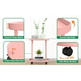 thumbnail image 4 of Villertech End Table with Wheels,Sofa Side Table ,Modern Nightstand for Living Room Bedroom,2 Pack，Pink, 4 of 7