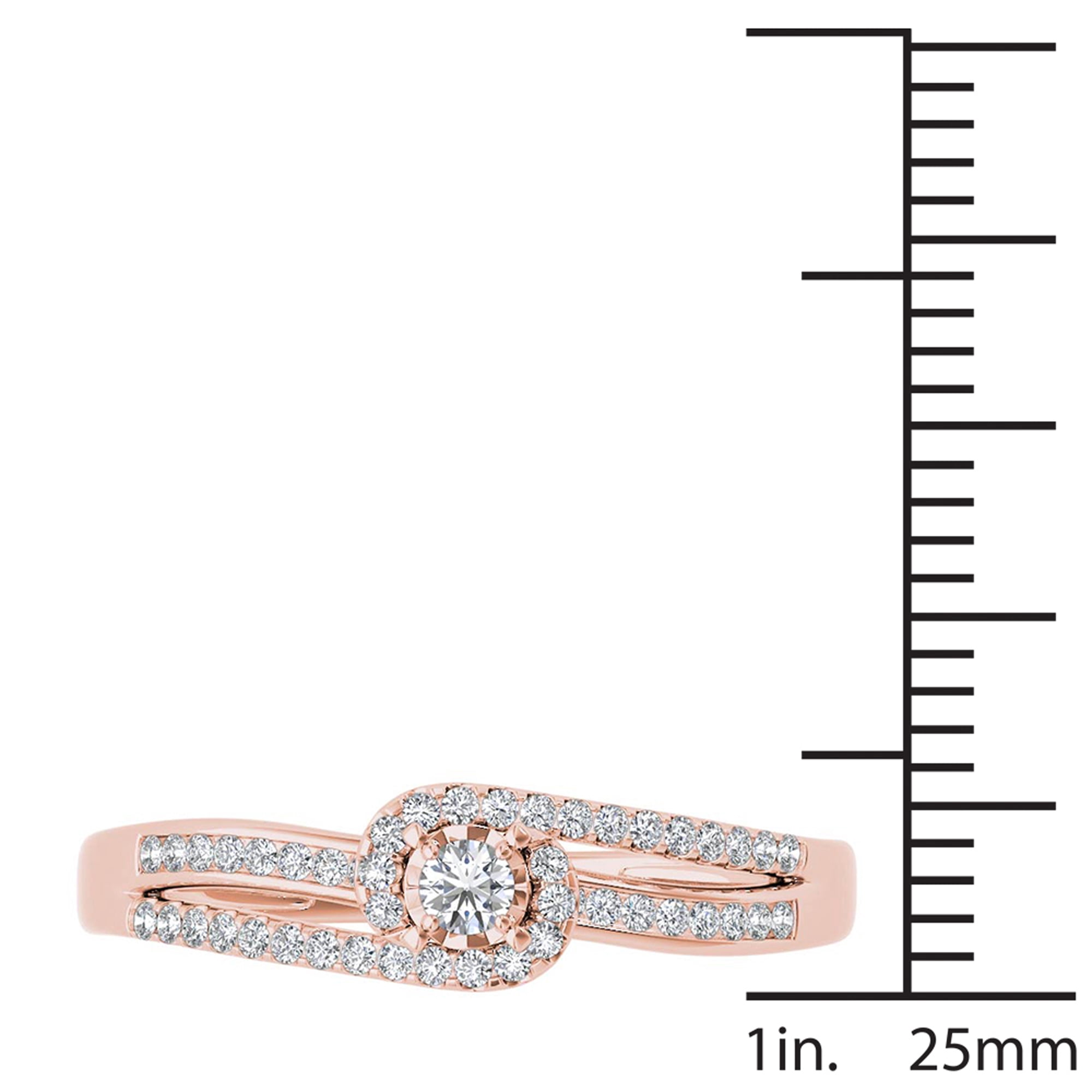 1/5 Carat T.W. Diamond Bypass Halo 10kt Rose Gold Engagement Ring