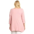 thumbnail image 4 of Women's Plus Size Solid Color Short Sleeve Tunic Top Relaxed Fit, 4 of 4