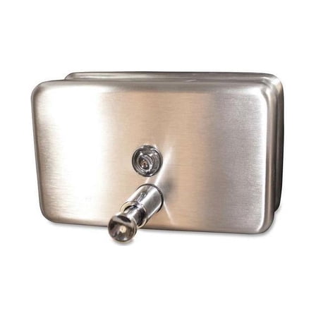 Genuine Joe Stainless 40oz Soap Dispenser - Manual - 1.25 quart Capacity - Stainless Steel - 1Each