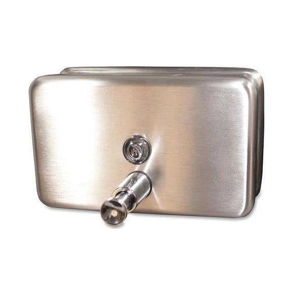 Genuine Joe Stainless 40oz Soap Dispenser - Manual - 1.25 quart Capacity - Stainless Steel - 1Each
