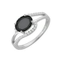 thumbnail image 2 of Sterling Silver with Natural Black Spinel and White Zircon Engagement Ring, 2 of 3