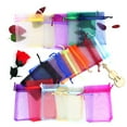 100Pcs Solid Color Yarn Gift Bag Wedding Candy Lucky Pouch Storage