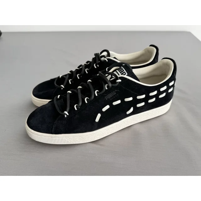 PU & MA Suede Decon Black Frosted Ivory Sneakers Shoes 396494-01 Men's 11.5