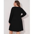thumbnail image 5 of Women's Plus Size Button Down Long Lantern Sleeves Dress Work Midi Casual Dress with Pockets, 5 of 5