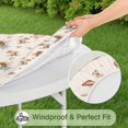 thumbnail image 5 of Beige Fairy Mushroom Pattern Round Fitted Tablecloth with Elastic Edge,Dining Table Cover Waterproof,Outdoor Round Tablecloth for Camping,Dining,Indoor and Outdoor, 5 of 7