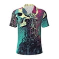 thumbnail image 2 of Daiia Cartoon Art Skull Pattern Men’s Polo Shirts,Solid Deck Shirt,Classic Fit, Breathable Cotton Polo for Casual and Sport Wear-XX-Large, 2 of 7