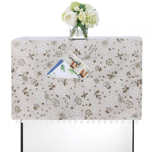 Baverta Fridge Cover - Protector de Nevera Multiuso de Lino de algodón Protector de Cubierta a Prueba de Polvo para Lavadora de Nevera(55 * 130cm 51x21inch)