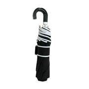 Crook-Handle Umbrella, Black with White Trim