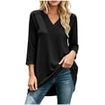 thumbnail image 2 of Neewe Womens Tunic Tops 3/4 Sleeve Loose Fit Tunics Dressy Casual Split Hem Top for Leggings S-2XL, 2 of 5