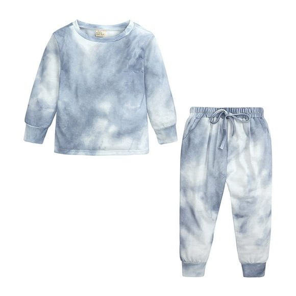 zanvin Boy Girl Toddlers Clothing Clearance,Newborn Child Clothes Winter Girls Tie-dye Top Pants Outfit Suit Infant Clothing Set,Gray