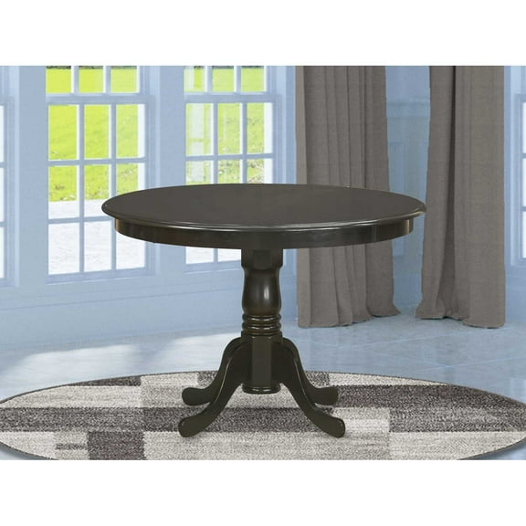 East West Furniture HLT-CAP-TP Hartland Dining Room Table - a Round kitchen Table Top with Pedestal Base, 42x42 Inch, Cappuccino-Finish:Cappuccino