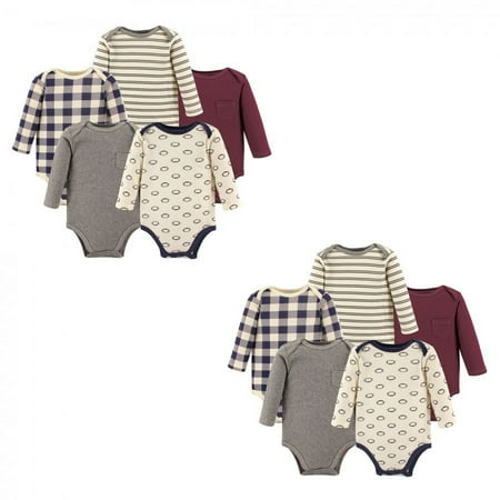 UPC: 0660168000559 | Hudson Baby Unisex Baby Cotton Long-Sleeve Bodysuits Burgundy Football 10-Piece 6-9 Months