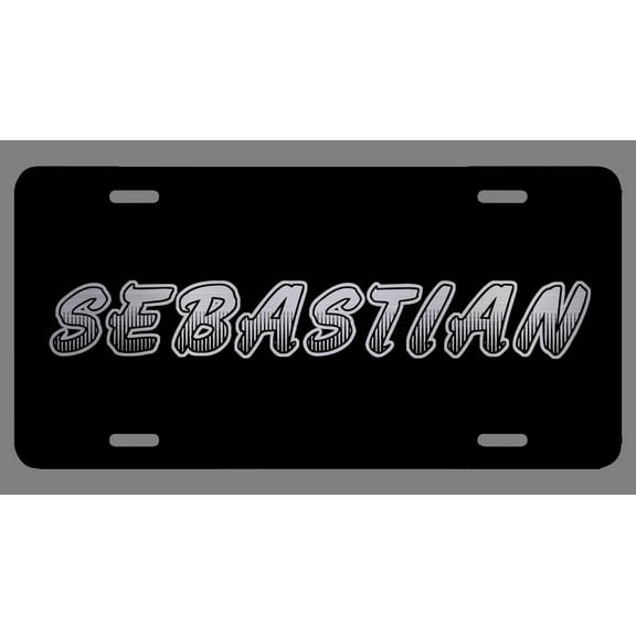 Sebastian Name Etched Style License Plate Tag Vanity Novelty Metal | Etched Aluminum | 6-Inches By 12-Inches | Car Truck RV Trailer Wall Shop Man Cave | NP589