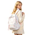 thumbnail image 5 of Polka Dot Bow Print Nylon Backpack, Lightweight Spacious Casual Daypack, Multi-Pocket Breathable School Book Bag for Daily Commute, Travel & Outdoor Use, 5 of 5