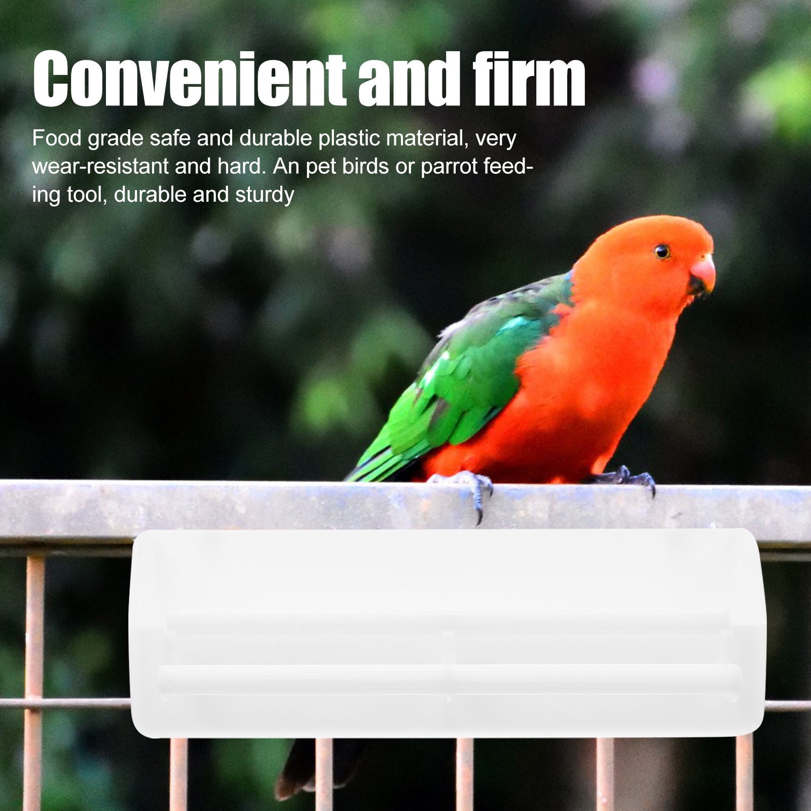 RENACLIPY 1Set Wear Resistant Household Parrot Feeder Plastic Cage Feeder for Budgerigar Canary Finch
