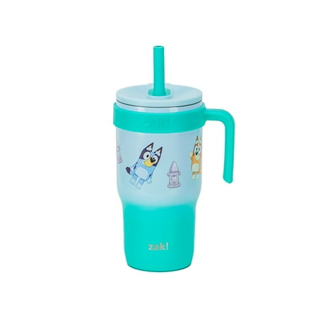 Zak Designs 18oz Bluey Kids Straw Handle Tumbler