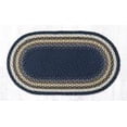 thumbnail image 2 of Home Indoor Decorative Jute C-079 Light & Dark Blue, Mustard Braided Rug, Oval 3' x 5', 2 of 8
