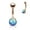 Blue, variant on 14GA Opal Glitter Prong Set Rose Gold IP Over 316L Surgical Steel Belly Button Ring
