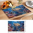 thumbnail image 6 of Coastal Turtle Placemats Set of 12 Turquoise Coral Tropical Ocean Animal Fish Place Mats Indoor Wipeable Table Mats Washable Dining Table Placemats for Kitchen Holiday Party Home Decor 13x19 Inch, 6 of 9