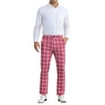 thumbnail image 2 of INSPIRE CHIC Men's Dress Plaid Printed Business Checked Pants 30 Dark Pink, 2 of 5