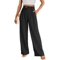 thumbnail image 2 of LYMAYTER Pantalon Large Taille Haute pour Femmes Pantalon Extensible Décontracté Respirant Formel, 2 of 9