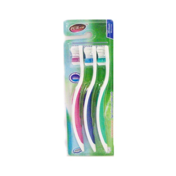 Medium Toothbrush 3 In 1 Pack (Pack of 3) By Purest