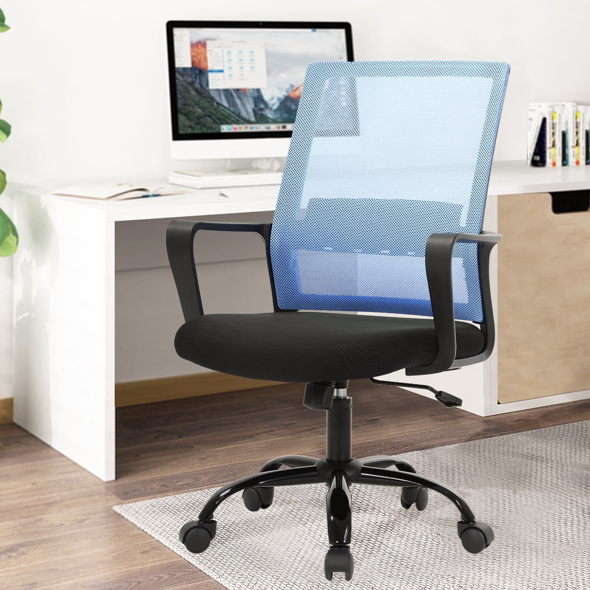 BestOffice Ergonomic Office Chair, Lumbar Support, Swivel Rolling for Men, Women(Blue)