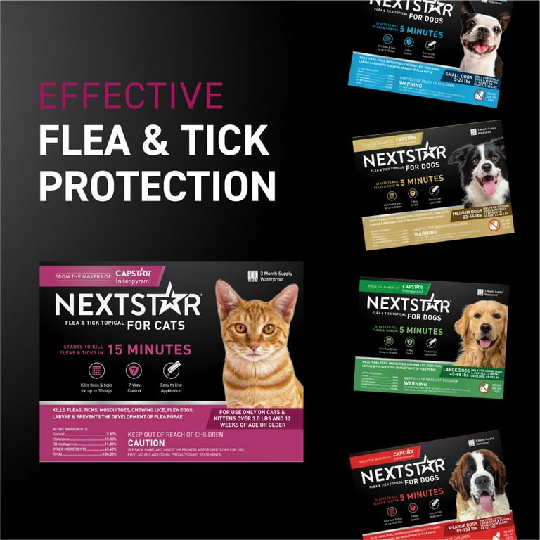 NEXTSTAR Flea Tick Topical Prevention for Cats Over lbs,