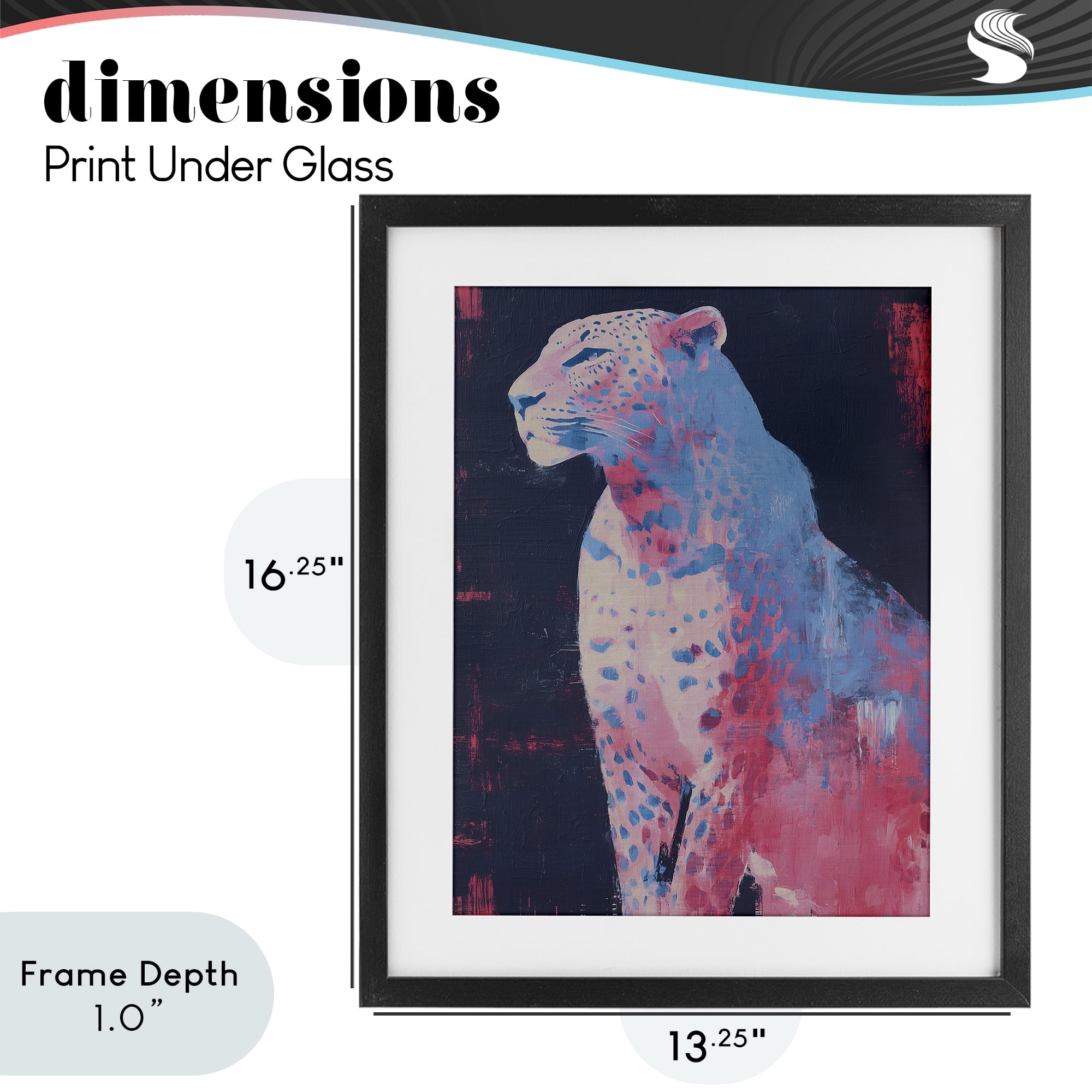 Stupell Industries Predator Pride Leopard Black Framed Print Under Glass, design by Svetlana Aleynikova