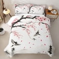 thumbnail image 2 of Homewish Japanese Ink Landscape Twin Quilt Set,Cherry Blossom Twin Coverlet Set,2 Pieces, 2 of 7