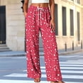 thumbnail image 2 of Yertdoel Pajama Pants Women Unisex Fashion Printed Elastic Waist Wide Leg Casual Sleep Pants Drawstring Comfy Lounge Bottoms with Pockets, 2 of 7