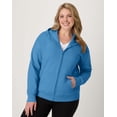 thumbnail image 2 of Hanes Just My Size EcoSmart Women's Full-Zip Fleece Hoodie (Plus ) Denim Blue 1X, 2 of 6