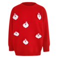 thumbnail image 5 of Grand Chandail de Noël Rouge pour Femmes, Chandail Décoré 3D, Automne et Hiver, Décontracté, 5 of 5
