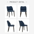 thumbnail image 3 of Sillas de Comedor COLAMY Juego de 4 en Cuero PU Azul con Patas de Madera, 3 of 4