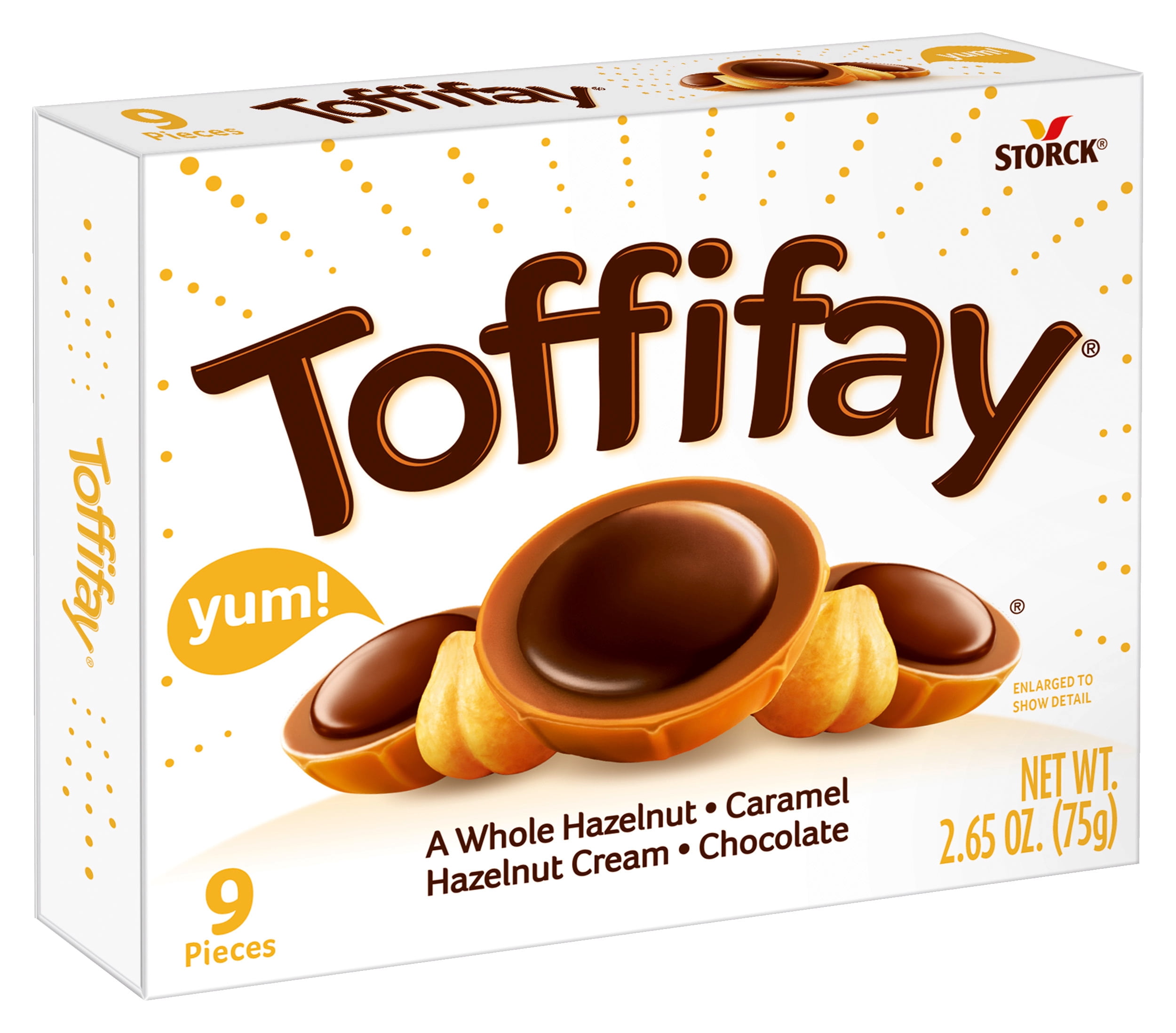 Toffifay Hazelnut Caramel Chocolate Candy Movie Theater Box, 9 Pieces
