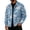 Blue, variant on Mens Corduroy Jacket Loose Fit Casual Shirt Jacket Turn Down Collar Long Sleeve Button Front Camouflage Print Outerwear Purple 3XL