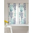 thumbnail image 3 of Teal Blue Grey Coral Coastal Curtains 45 Inch Length,Sheer Curtains for Bedroom Living Room Window Summer Beach Seaside Nautical Rod Pocket Drapes Kitchen Curtains Small Half Window 52"x45" 2 Panels, 3 of 7