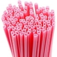 thumbnail image 5 of 4E's Novelty , 50 pack Pink Heart Shaped Straws & Doilies, Individually Wrapped, 5 of 8